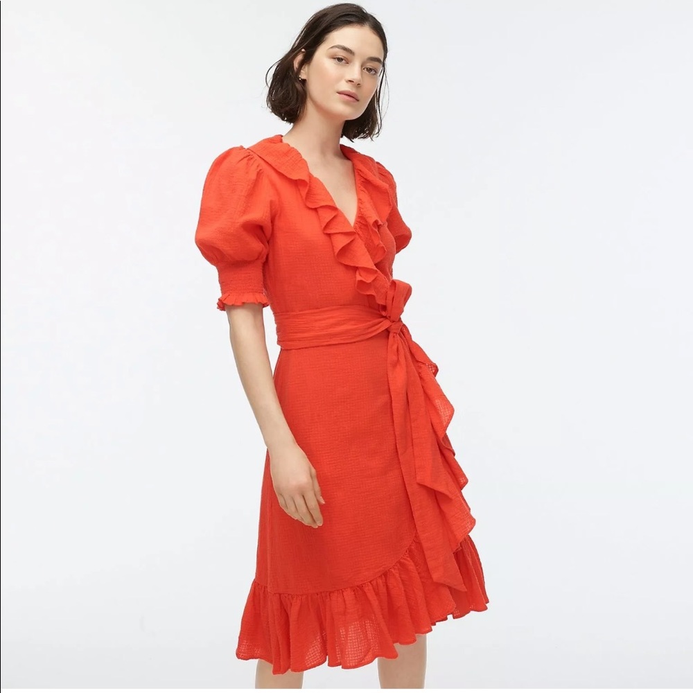 J CREW RUFFLE WRAP DRESS